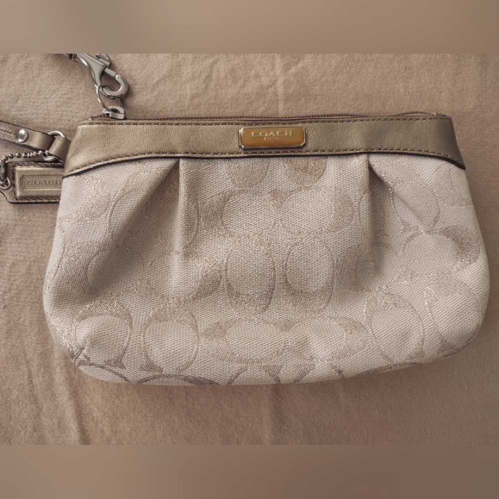 Gold Coach Clutch Wristlet